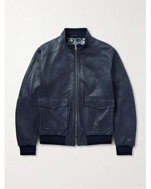 Etro Bomberjacke aus Leder - Blau
