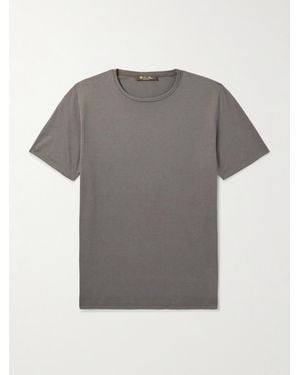 Loro Piana Silk And Cotton-Blend T-Shirt - Grey