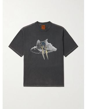 Nudie Jeans Koffee Karma Kat T-Shirt aus Baumwoll-Jersey mit Print - Schwarz
