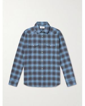 MR P. Checked Cotton-Flannel Shirt - Blue