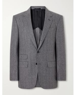 dunhill Herringbone Wool And Cashmere-Blend Suit Jacket - Grey
