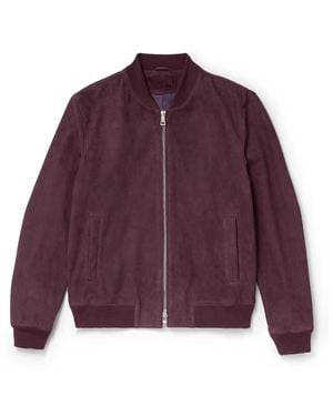MR P. Suede Bomber Jacket - Purple