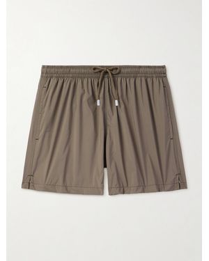 Fedeli Madeira Airstop Straight-Leg Mid-Length Swim Shorts - Brown