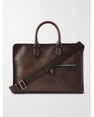 Berluti 2 Jours Neo Venezia Leather Briefcase - Brown