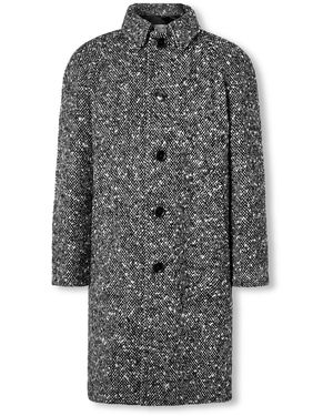 Celine Wool-Blend Tweed Coat - Gray
