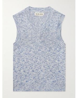 Miles Leon Slim-Fit Cotton Jumper Vest - Blue