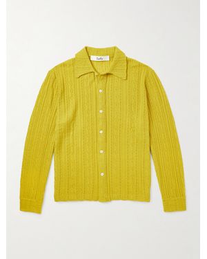 Séfr Riku Cable-Knit Wool Shirt - Yellow