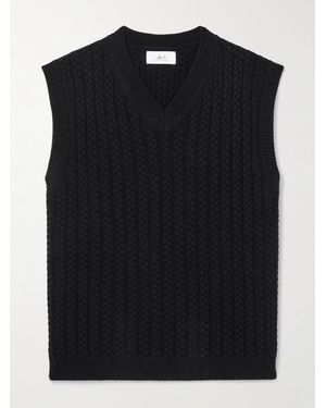 MR P. Cable-Knit Wool Jumper Vest - Black