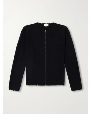 Second Layer Friends Waffle-Knit Wool And Cashmere-Blend Zip-Up Sweater - Black
