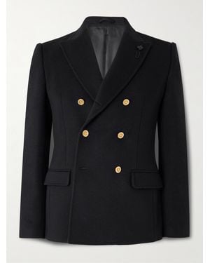 Lardini Double-Breasted Virgin Wool Blazer - Black
