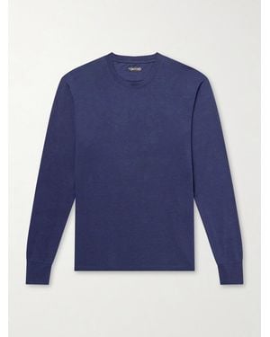 Tom Ford Lyocell And Cotton-blend Jersey T-shirt - Blue