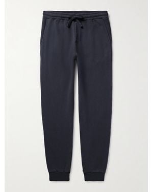 Hartford Tapered Cotton-Jersey Joggers - Blue