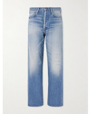 Visvim Social Sculpture 01 Wide-Leg Distressed Selvedge Jeans - Blue