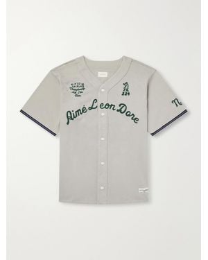 Aimé Leon Dore Logo-embroidered Cotton Shirt - Grey