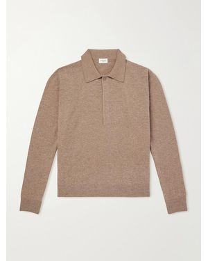 Saint Laurent Wool Polo Jumper - Natural