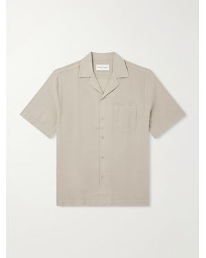 Frescobol Carioca Angelo Camp-collar Linen Shirt - Natural