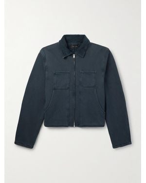 Les Tien Jacke aus Baumwoll-Jersey mit Reißverschluss - Blau