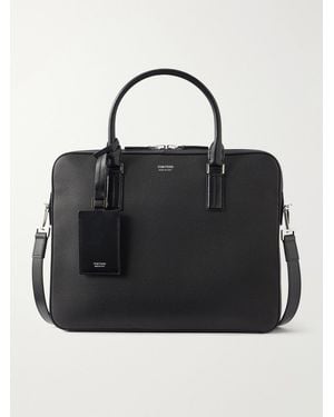 Tom Ford Elliot Full-Grain Leather Briefcase - Black