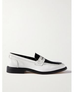 VINNY'S Townee Two-Tone Leather Penny Loafers - White