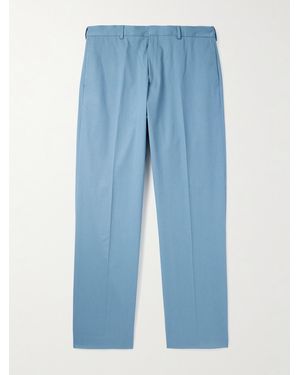 Paul Smith Straight-leg Cotton-blend Twill Trousers - Blue