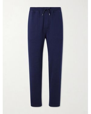 Brunello Cucinelli Tapered Cotton, Cashmere And Silk-Blend Jersey Joggers - Blue
