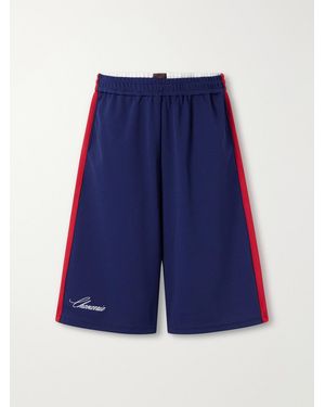 Willy Chavarria Oversized Striped Shell Shorts - Blue