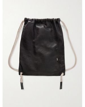 Rick Owens Embellished Leather Drawstring Backpack - Black