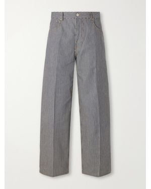 Ami Paris Wide-Leg Striped Jeans - Grey