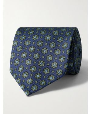 Rubinacci 8Cm Floral-Print Silk-Twill Tie - Blue