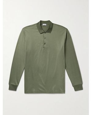 Charvet Cotton-Sateen Polo Shirt - Green