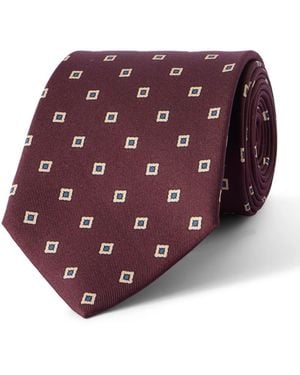 Saint Laurent 8Cm Printed Silk-Twill Tie - Purple