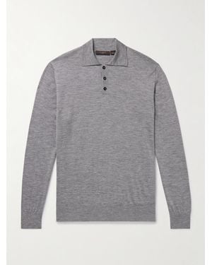 Slowear Incotex Slim-Fit Cashmere And Silk-Blend Polo Shirt - Grey
