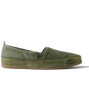Mulo Linen Espadrilles - Green