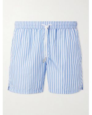 Thom Sweeney Straight-Leg Mid-Length Striped Swim Shorts - Blau