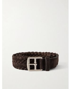 Officine Creative 3Cm Woven Suede Belt - Brown