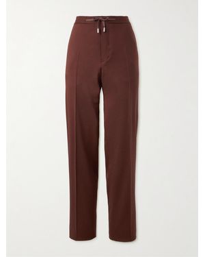MR P. Tapered Wool-Twill Drawstring Trousers