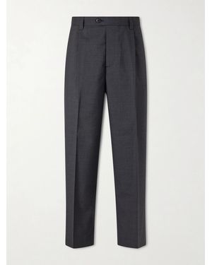 mfpen Service Pleated Wool Trousers - Blue