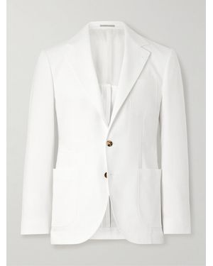 Brunello Cucinelli Slim-fit Cotton-twill Suit Jacket - White