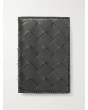 Bottega Veneta Intrecciato Leather Bifold Cardholder - Grey