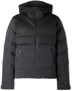 Aztech Mountain Wool-Blend Trimmed Shell Down Jacket - Black