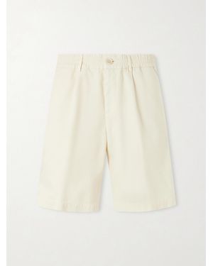 Brunello Cucinelli Straight-Leg Cotton Bermuda Shorts - Natural