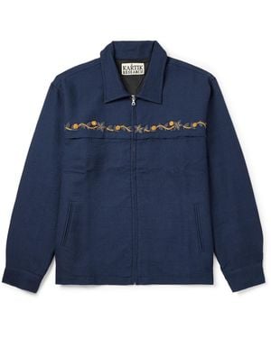 Kartik Research Embroidered Felt-trimmed Denim Jacket in Black for