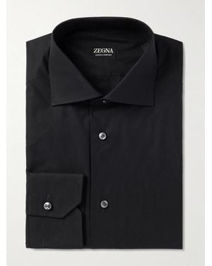 ZEGNA Trofeo Cotton-Poplin Shirt - Black