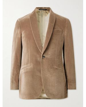 Richard James Hyde Slim-Fit Cotton-Velvet Tuxedo Jacket - Natural