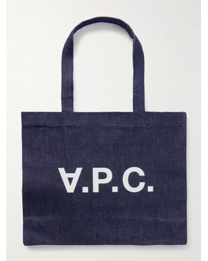 A.P.C. Daniela Logo-print Denim Tote Bag - Blue