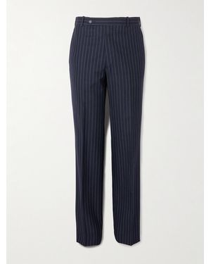 Husbands Straight-Leg Pinstriped Wool Suit Trousers - Blau