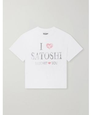 Satoshi Nakamoto I Love Satoshi Printed Distressed T-shirt - White