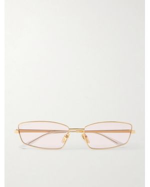 Gucci Square-frame Gold-tone Metal Sunglasses - Natural