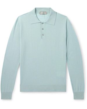Canali Wool Polo Shirt - Blue