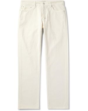 Officine Generale James Slim-Fit Straight-Leg Cotton-Corduroy Pants - Natural